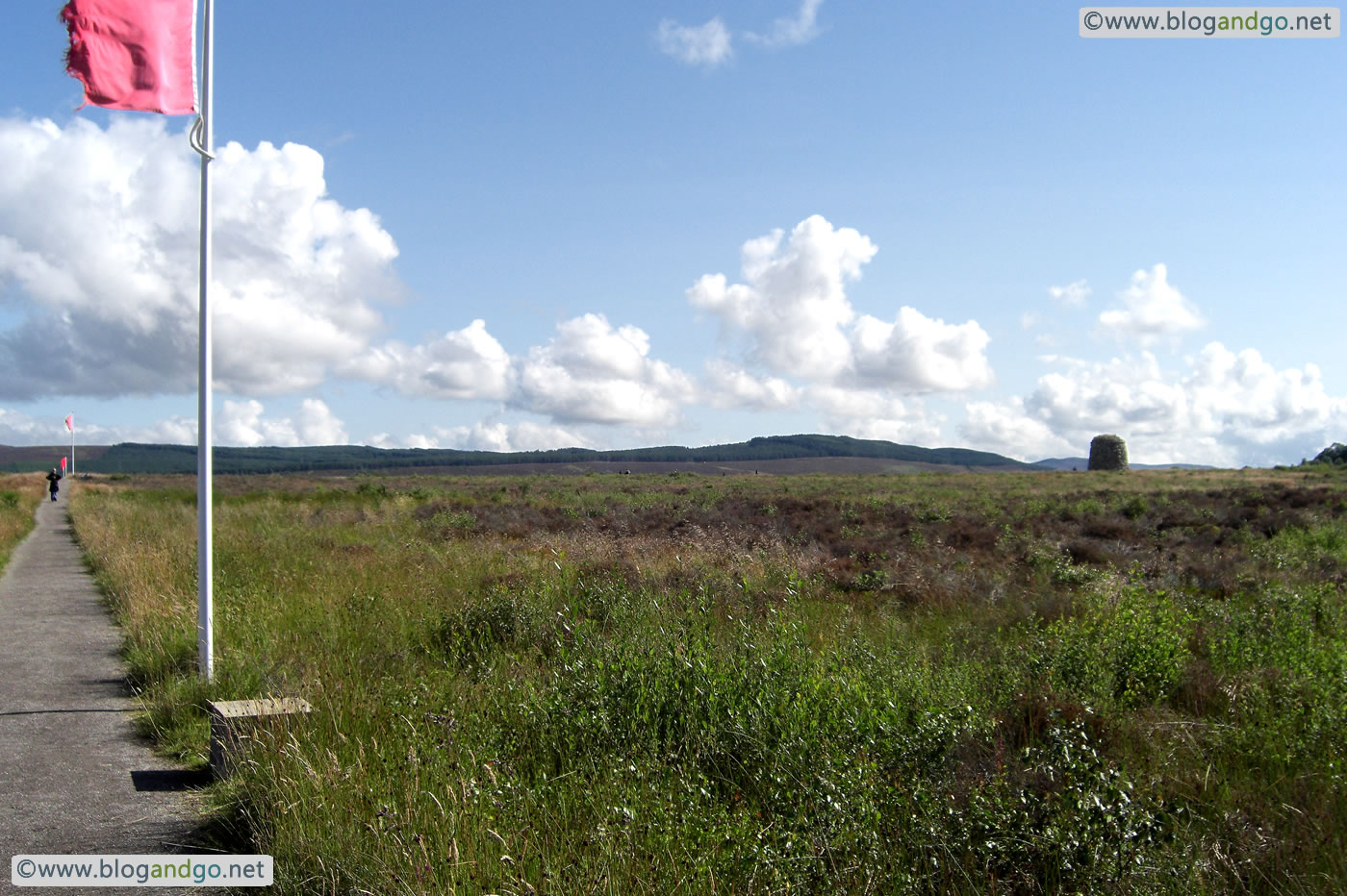 Culloden - Red flags mark the government lines